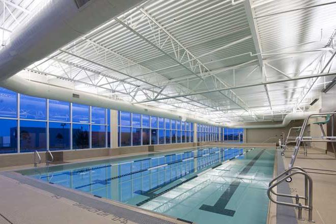 Empty indoor swimming pool
